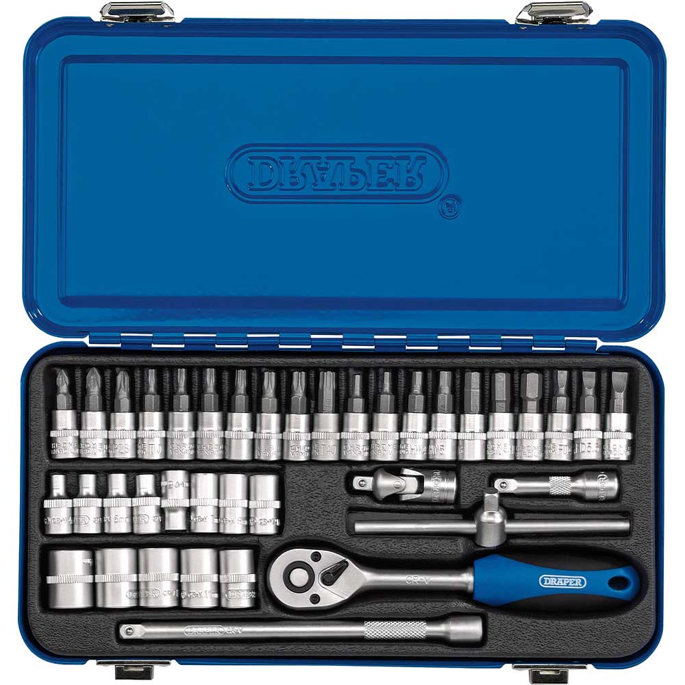 Draper 38 Piece 1/4" Drive Hex Socket and Socket Bit Set Metric 1/4