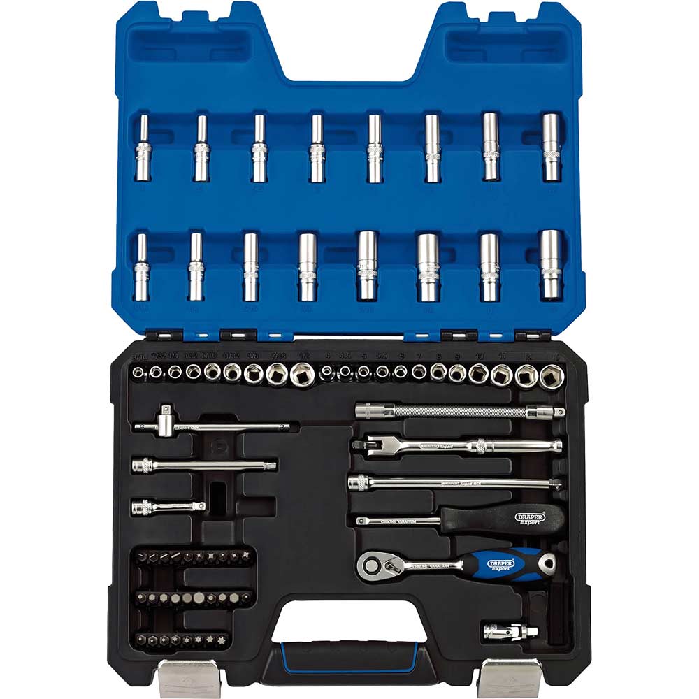 Draper 75 Piece 1/4" Drive Hex Socket Set Metric and Imperial 1/4