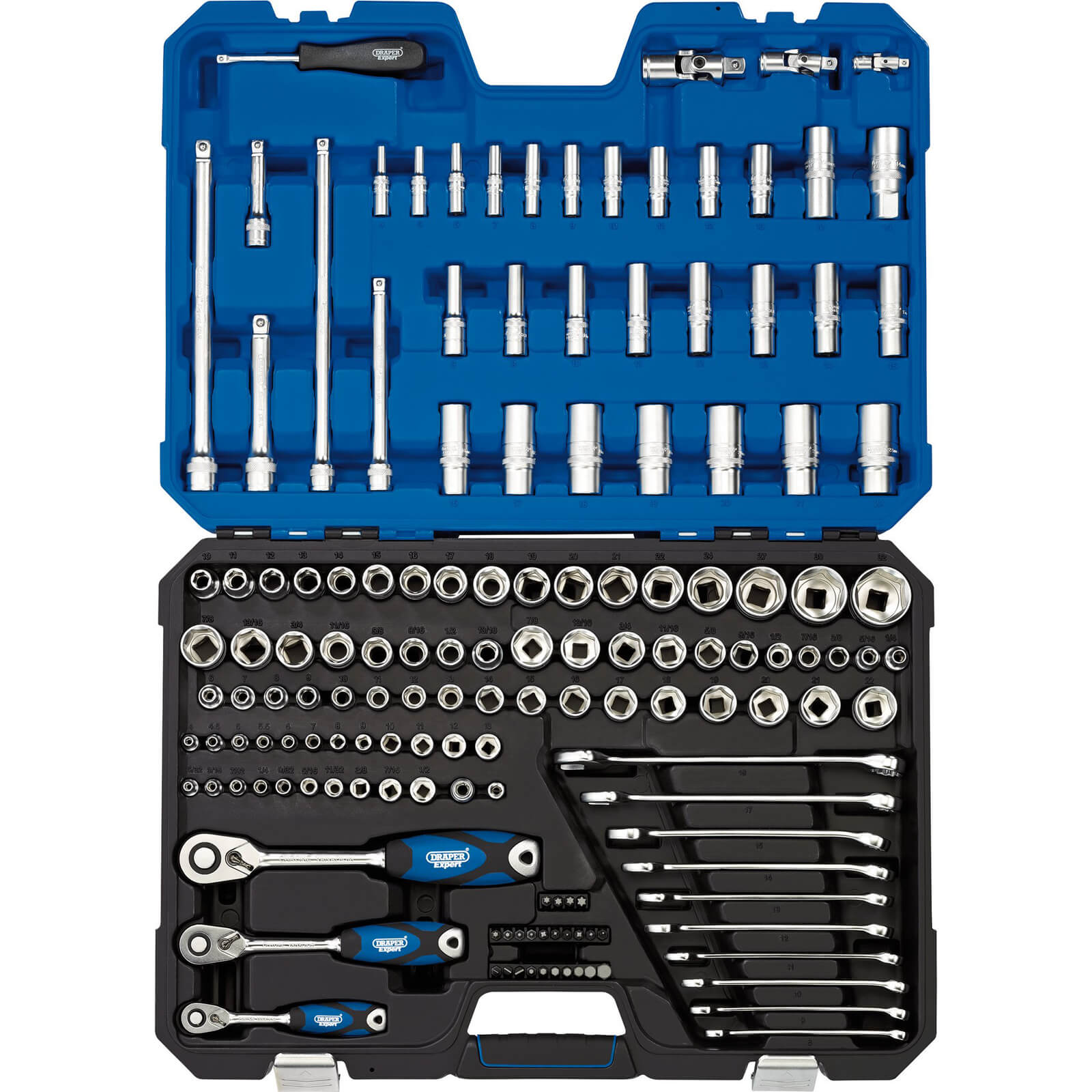 Image of Draper Expert 150 Piece Combination Drive Hex and Bi Hex Socket, Bit and Spanner Set Metric and Imperial Combination