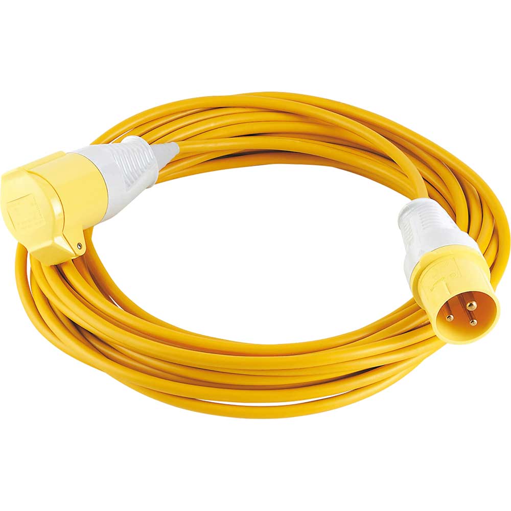 Draper Extension Trailing Lead 16 amp Yellow Cable 110v 14m