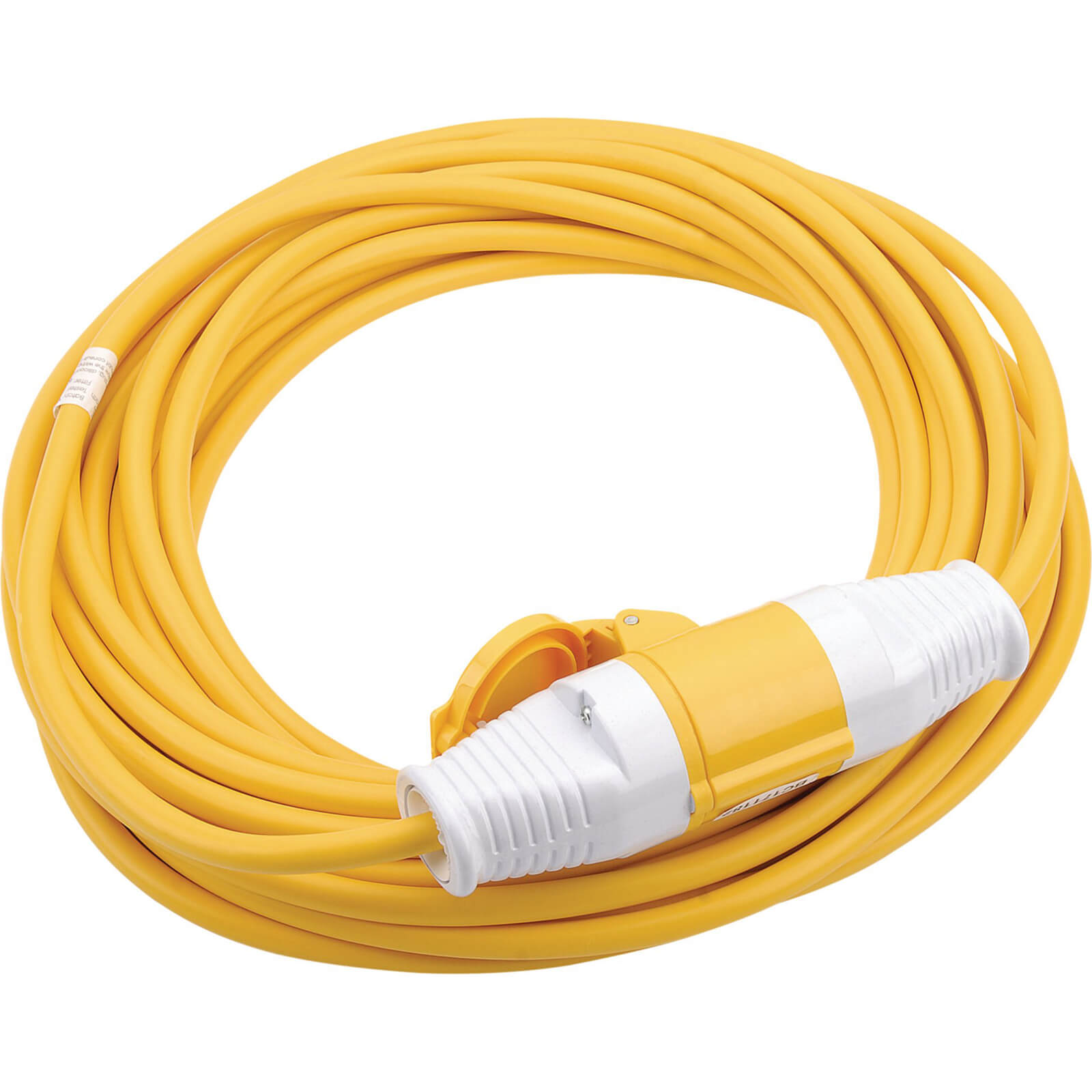 Image of Draper Extension Trailing Lead 32 amp 2.5mm Yellow Cable 110v 14m