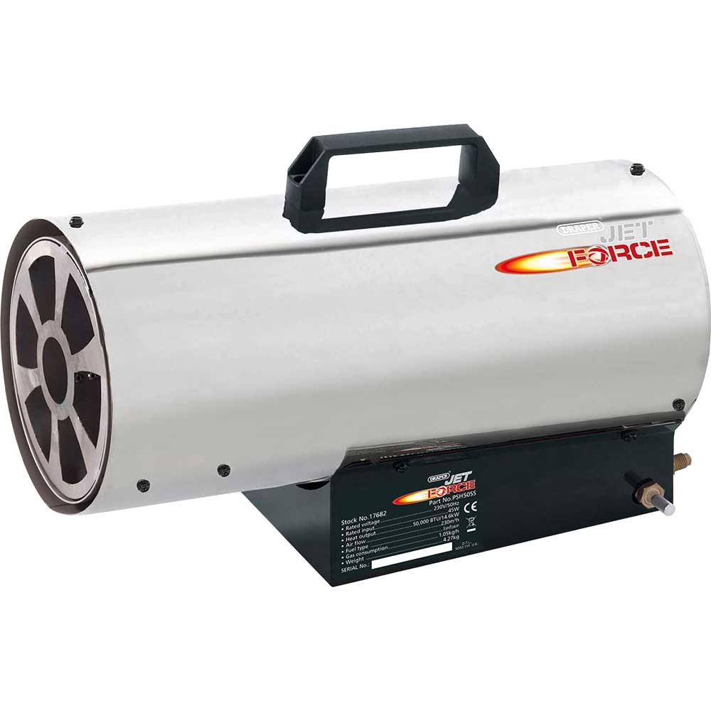 Draper PSH50SS Jet Force Stainless Steel Gas Space Heater | Space Heaters