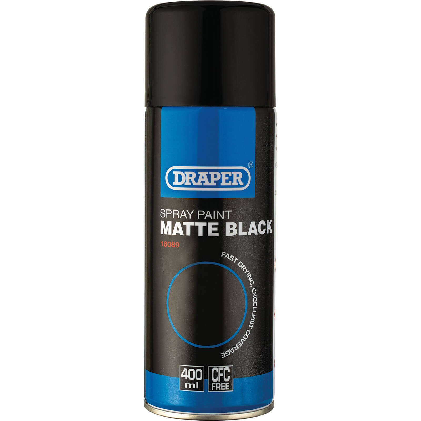 Image of Draper Matte Finish Aerosol Spray Paint Black 400ml