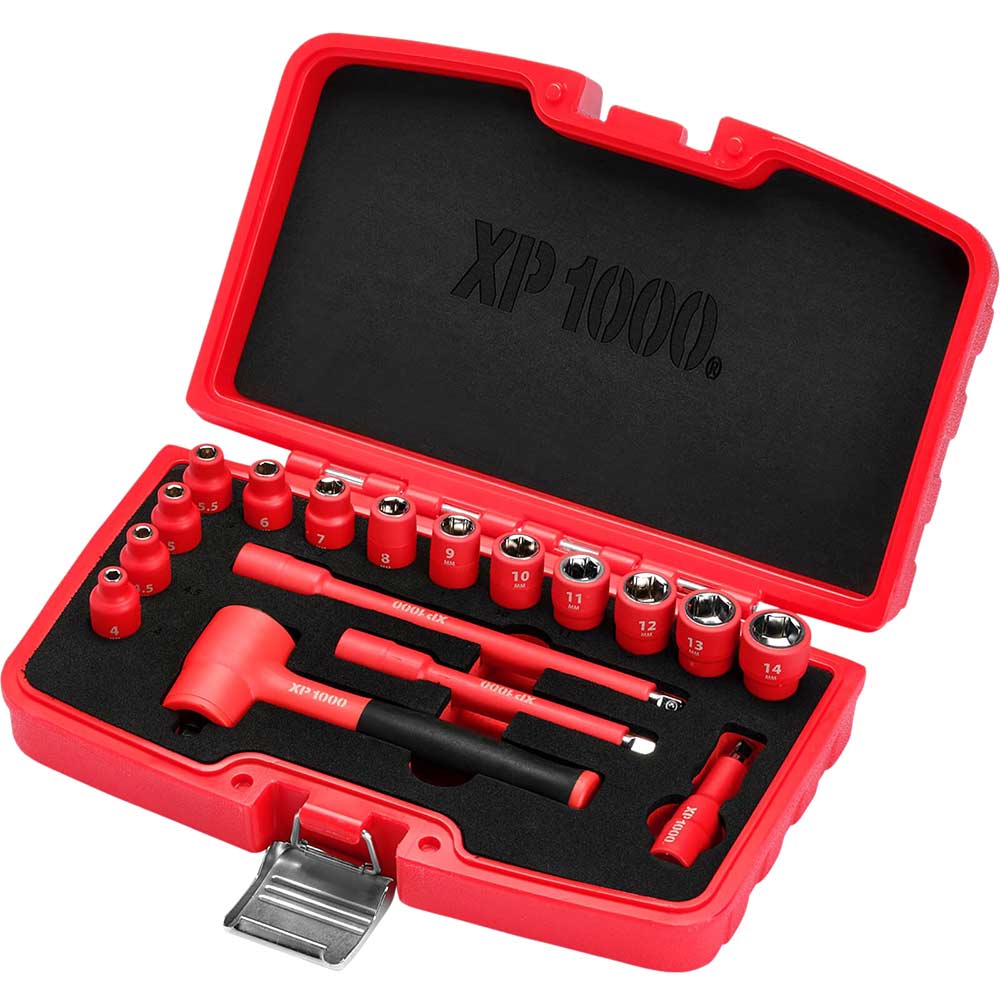 Draper XP1000 17 Piece 1/4" Drive VDE Insulated Socket Set 1/4