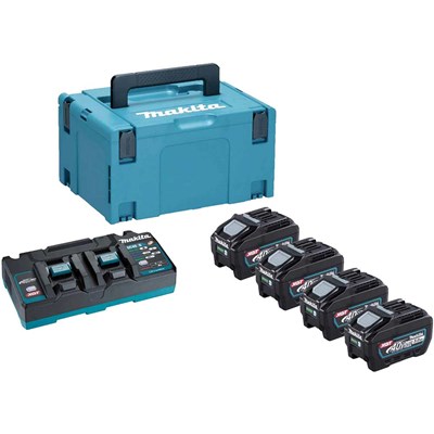 Makita 191U47-2 40v Max XGT Cordless 4 Battery 5ah and 110v Charger Kit