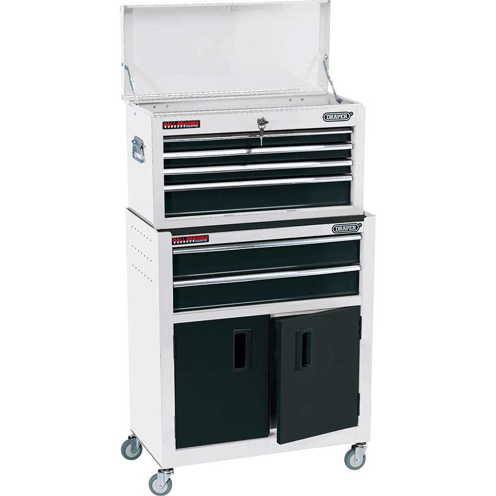 Draper 6 Drawer Roller Cabinet and Tool Chest Combination White