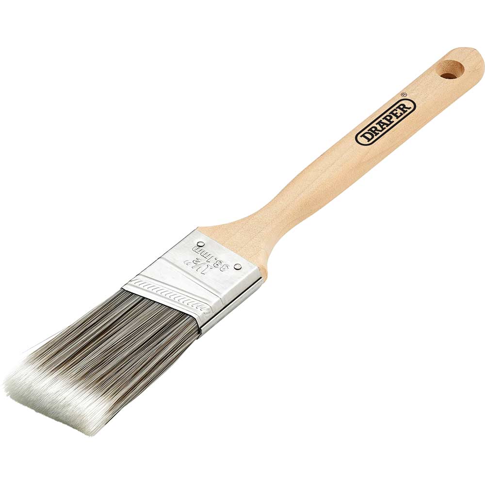 Draper Wooden Handle Synthetic Angled Paint Brush 38mm