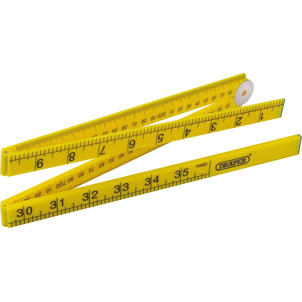 Draper Plastic Folding Rule 1m