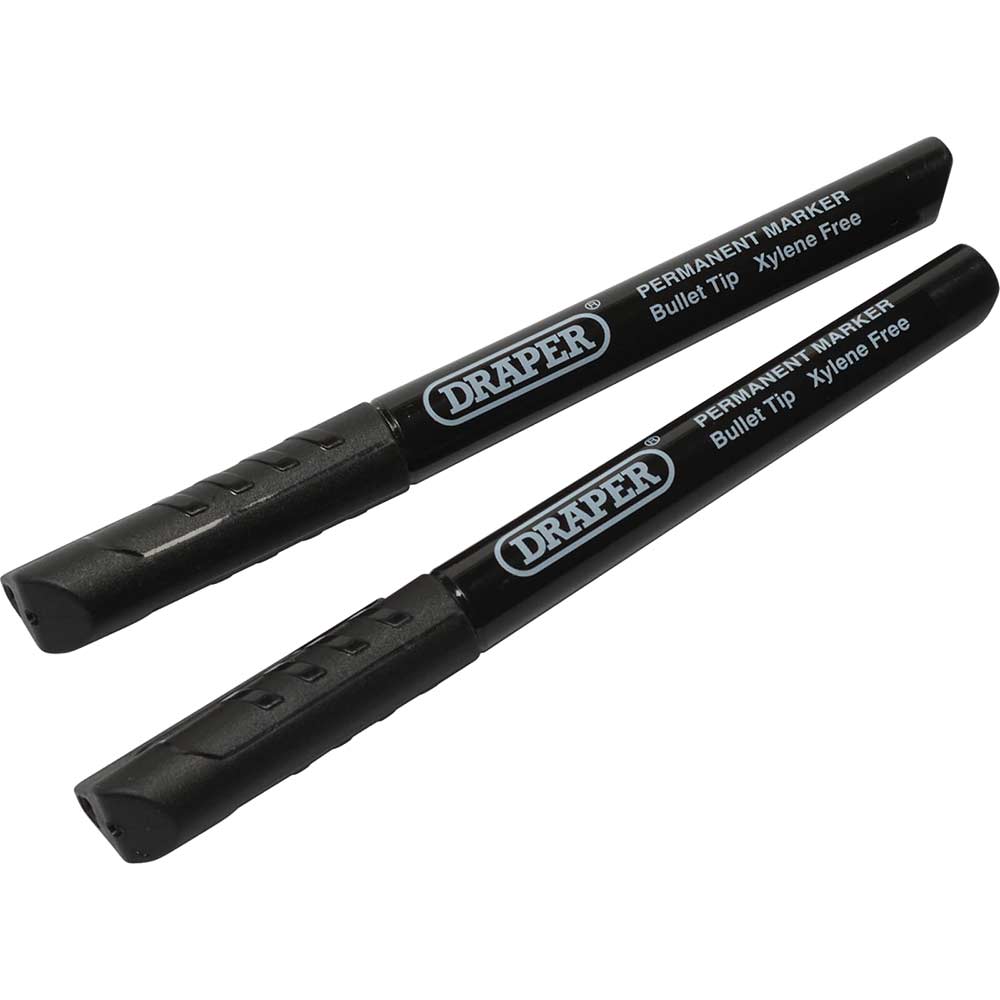 Image of Draper Permanent Marker Pen Black Pack of 2