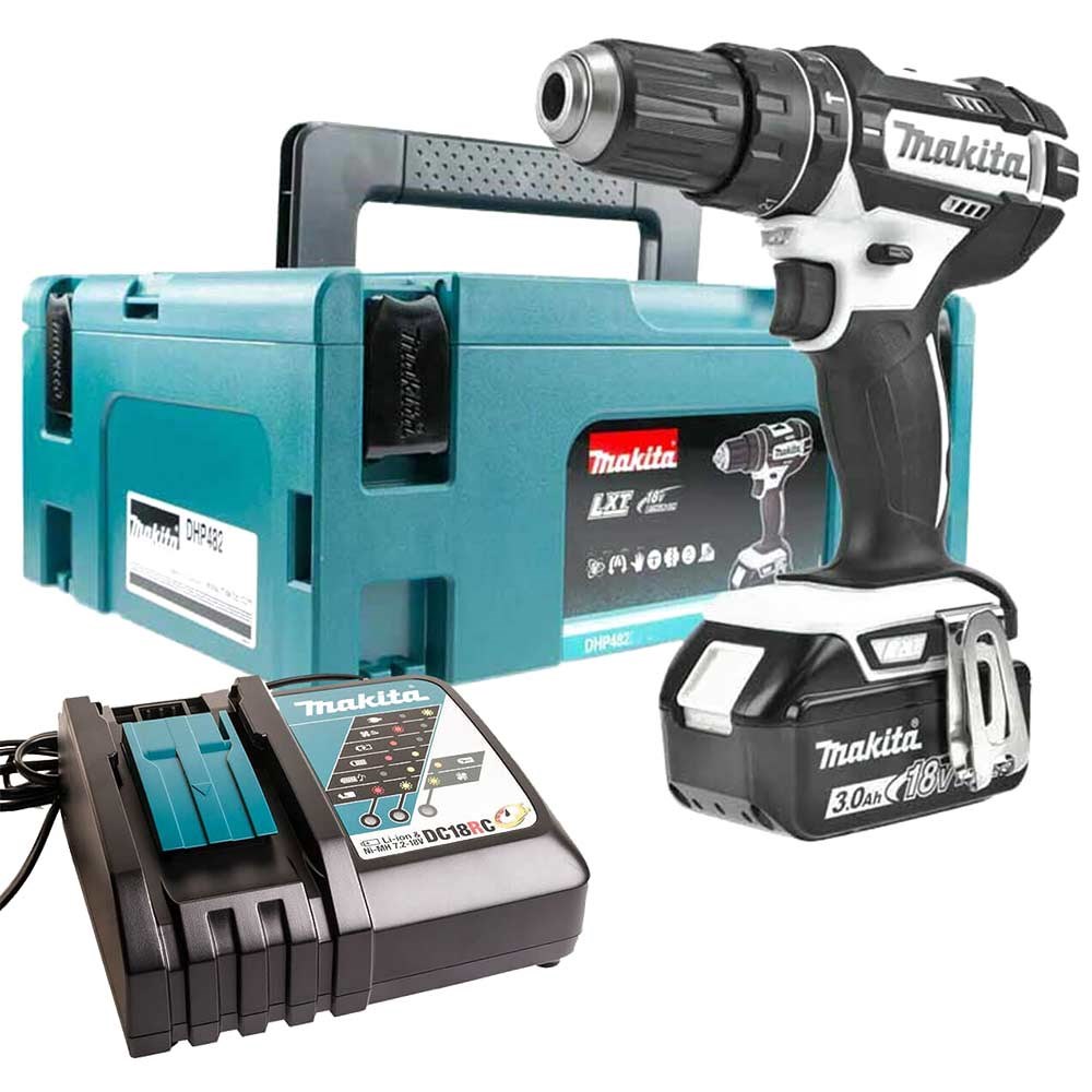 Makita DHP482 18v White Cordless LXT Combi | Combi Drills