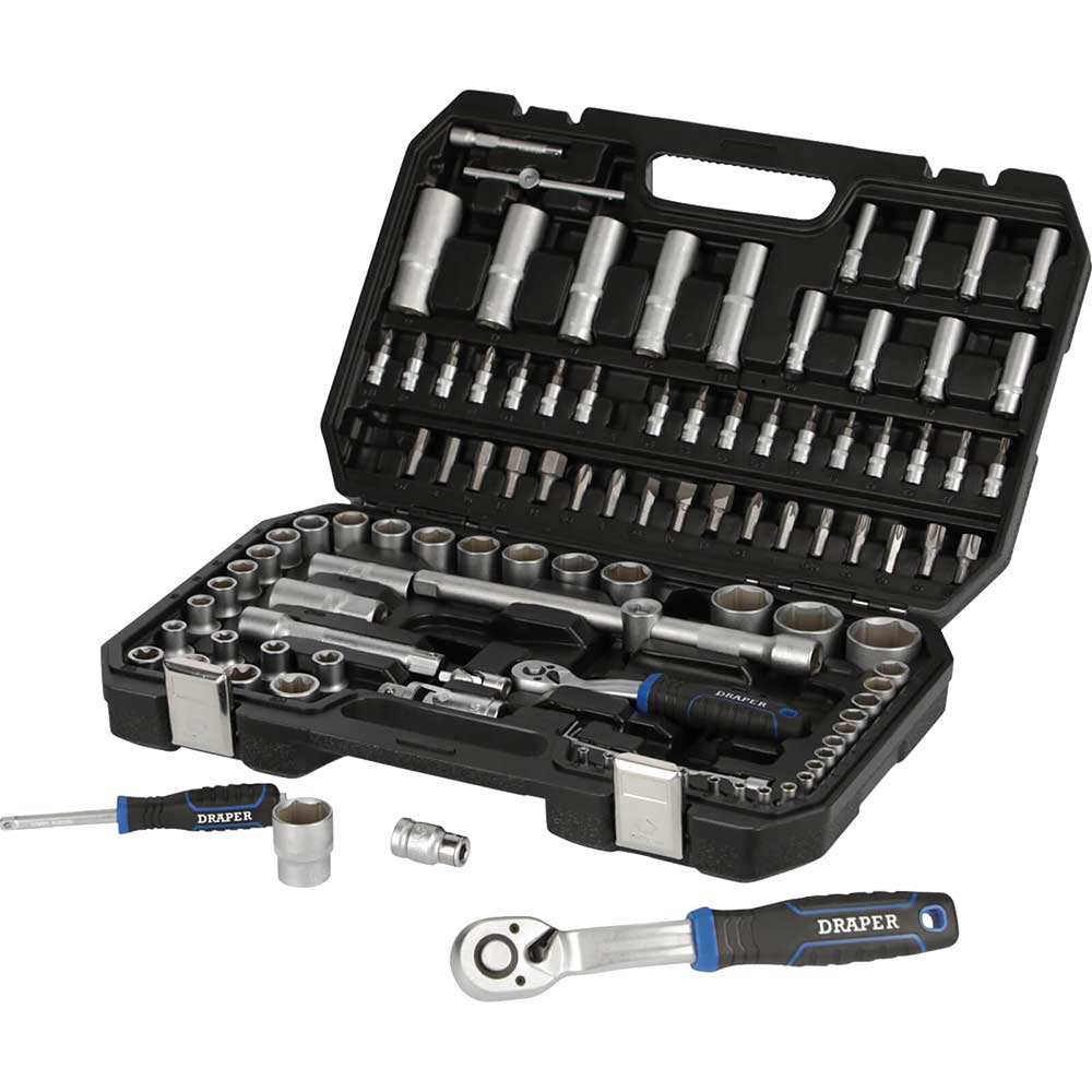 Draper Hi-Torq 108 Piece 1/4" and 1/2" Drive Socket Set Metric Combination