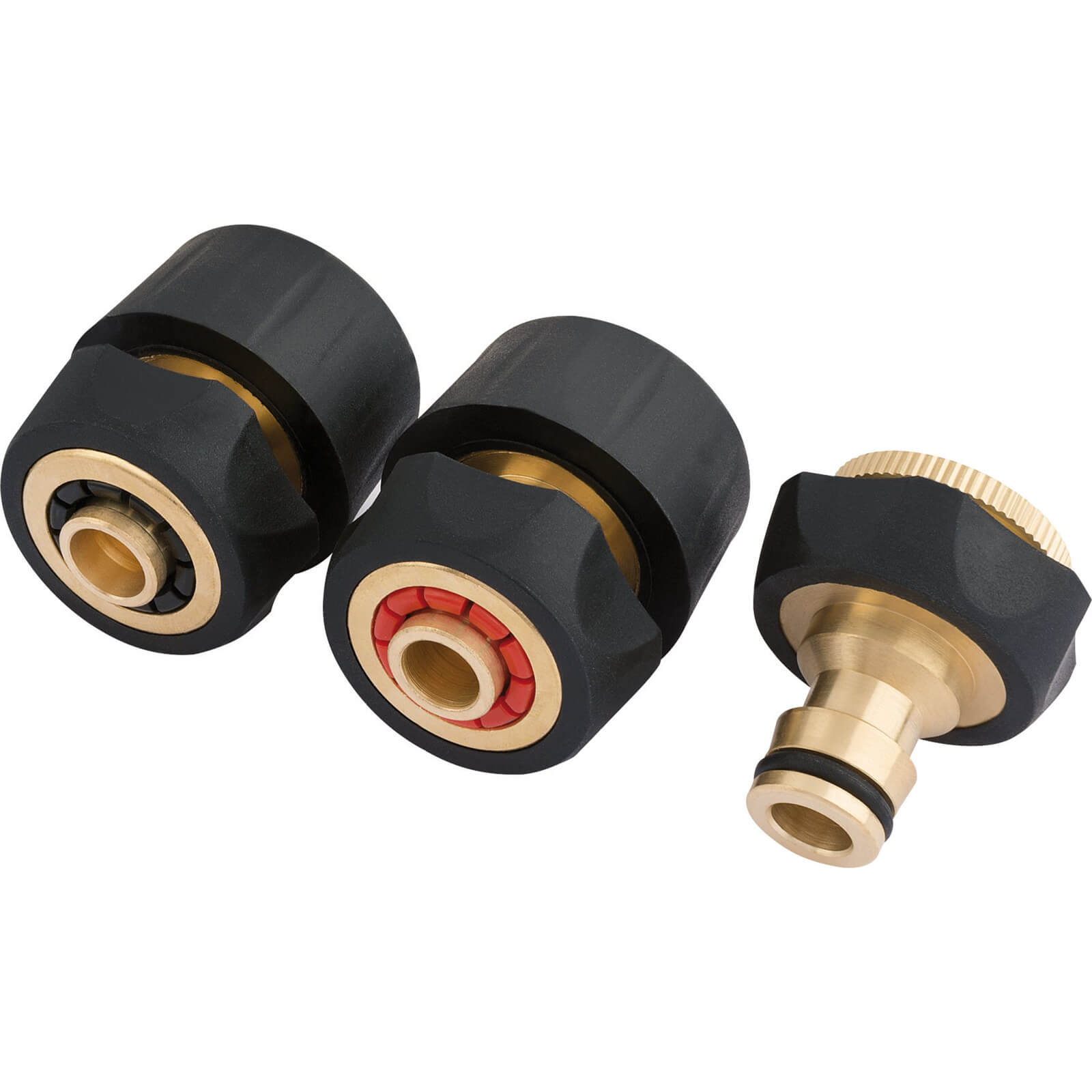 Image of Draper 3 Piece Brass and Rubber Hose Connector Set