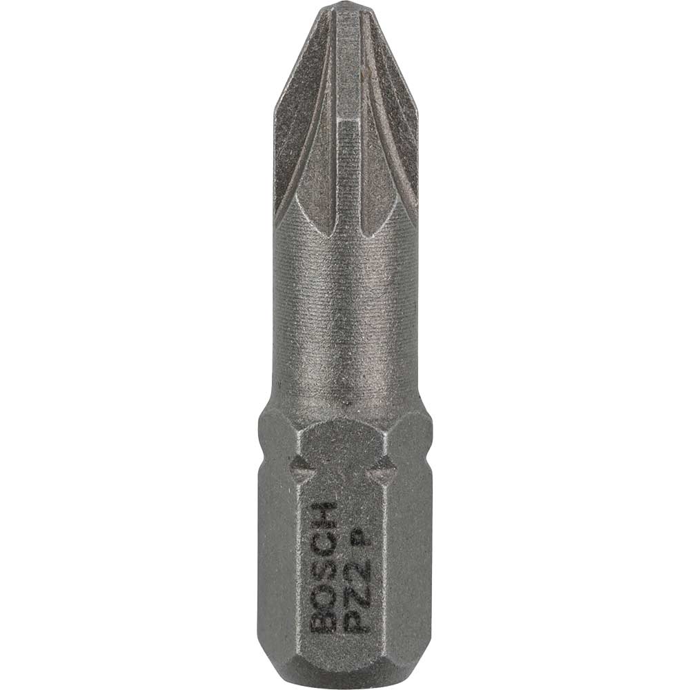 Bosch Extra Hard Pozi Screwdriver Bits PZ2 25mm Pack of 25
