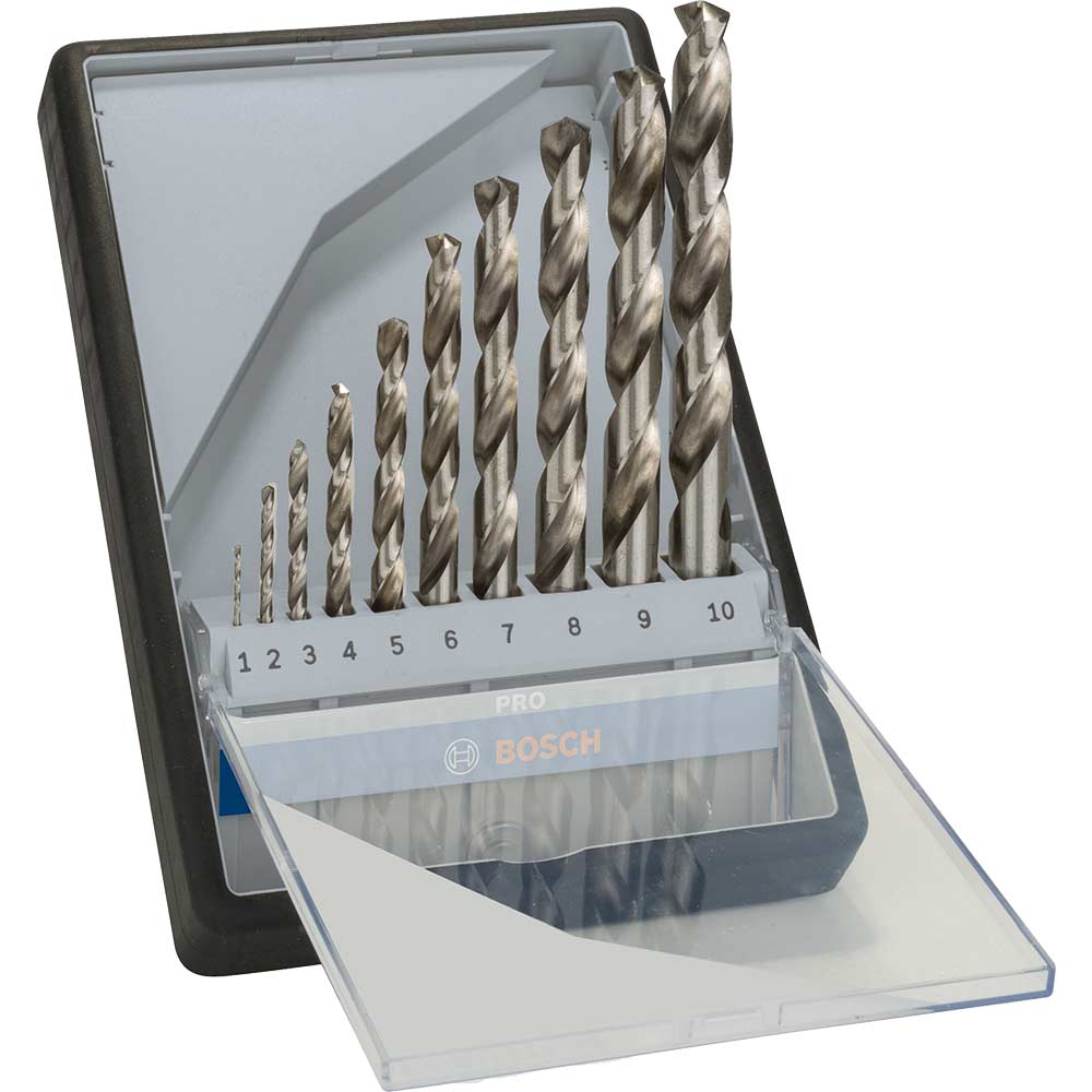 Bosch PRO Robust Line 10 Piece HSS-G Drill Bit Set