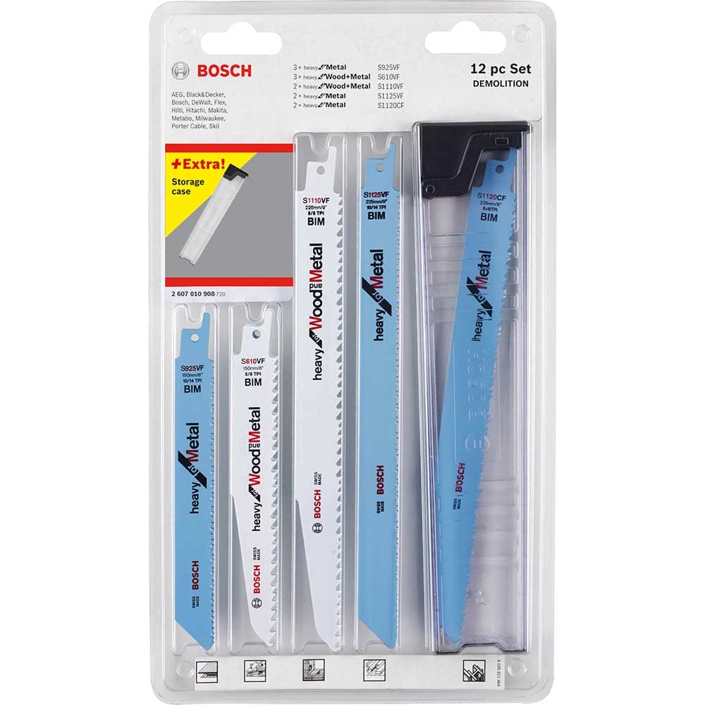 Bosch 12 Piece Demolition Reciprocating Saw Blade Set Sabre