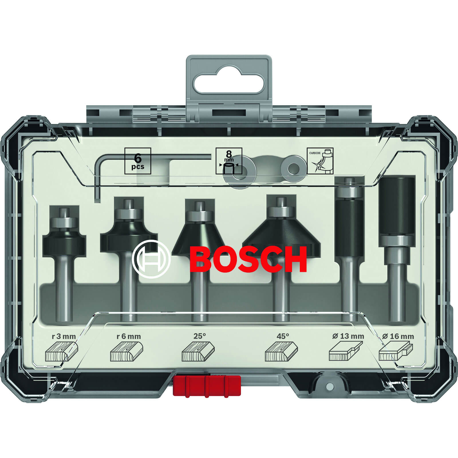 Image of Bosch 6 Piece 1/4" Router Bit Set