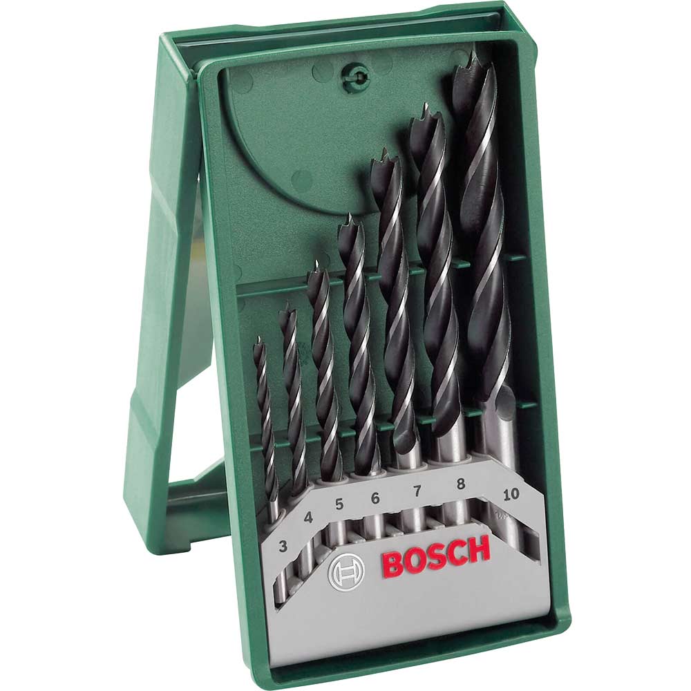 Photos - Tool Kit Bosch 7 Piece Mini X Line Brad Point Wood Drill Bit Set 2607019580 