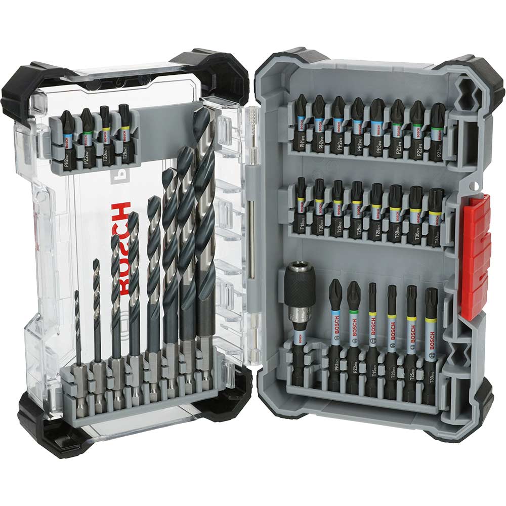 PRO 35 Piece Impact Screwdriver Metal Drill Bit Set