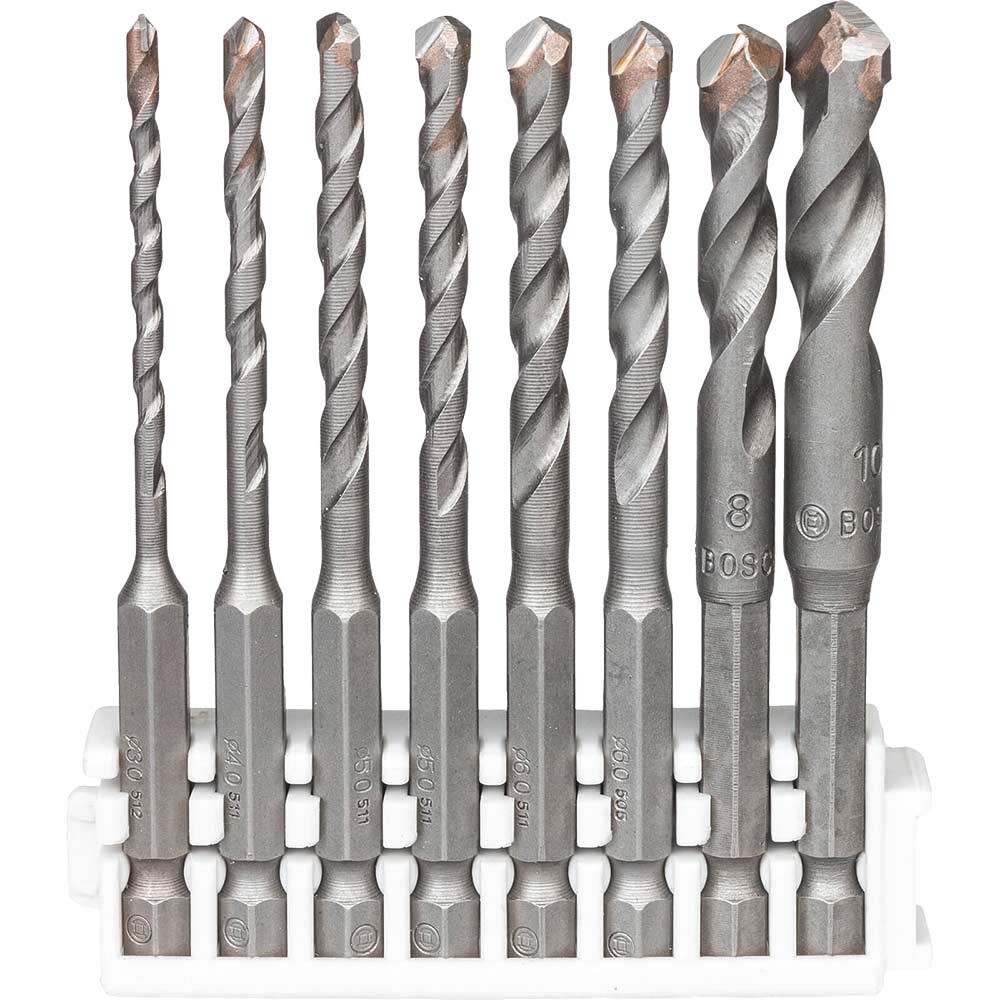 Bosch 8 Piece Hex 9 Ceramic Tile Drill Bit Set Glass Tile Drill Bits