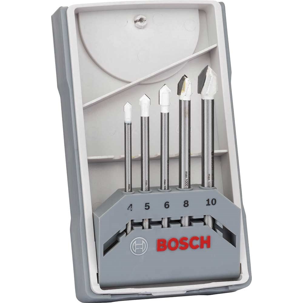 Bosch 5 Piece Ceramic Tile Drill Bit Set Glass Tile Drill Bits