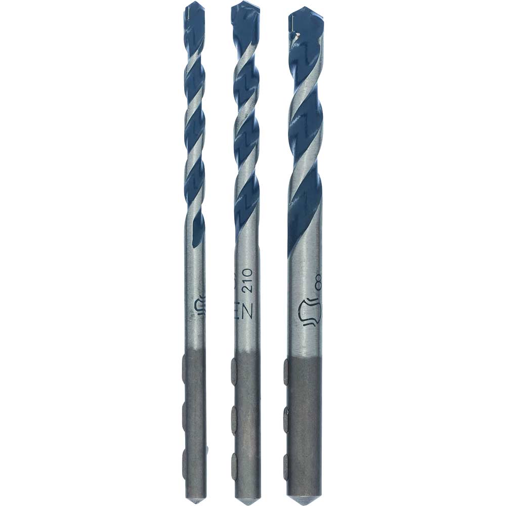 Image of Bosch 3 Piece Blue Granite Masonry Drill Bit Set