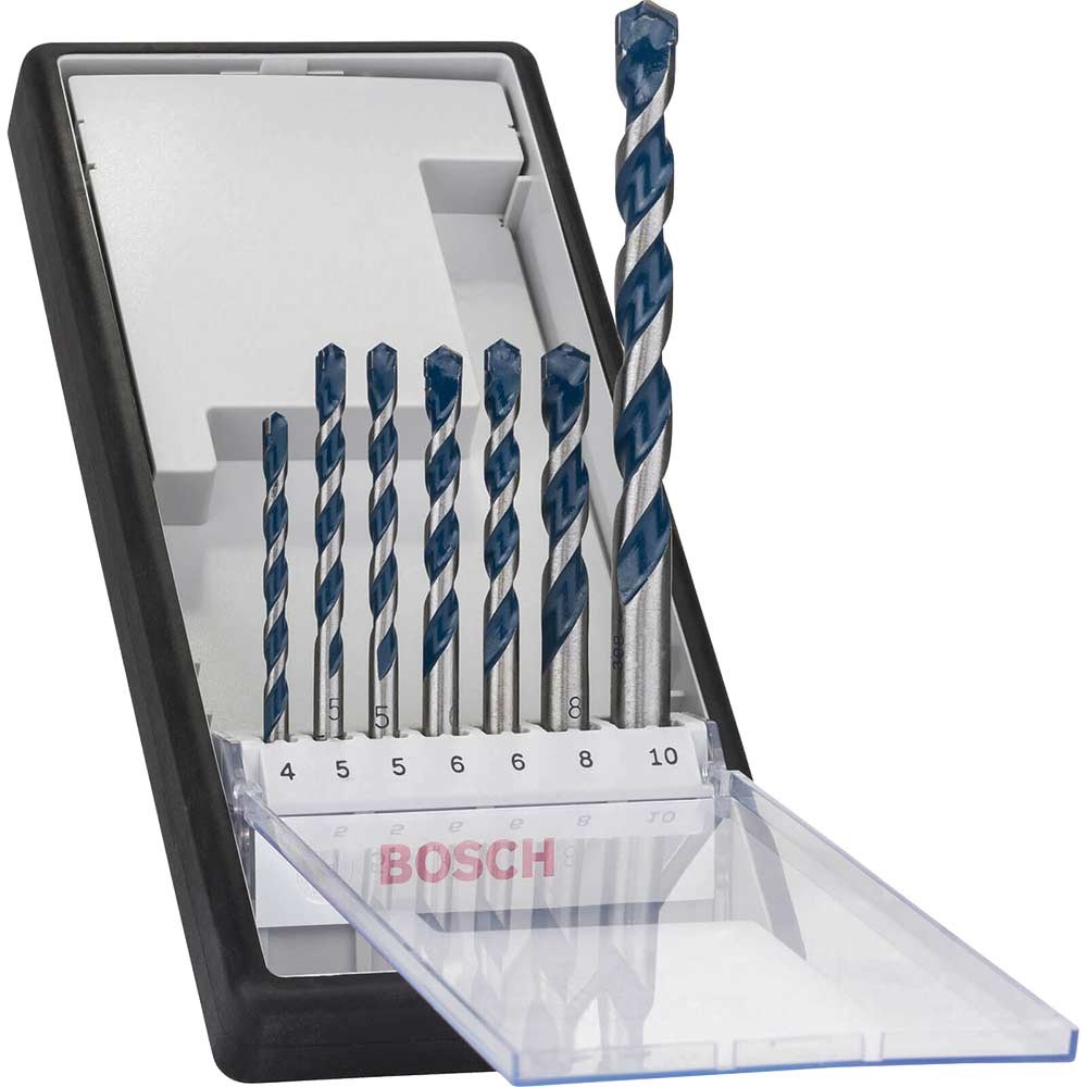 Bosch 7 Piece Blue Granite Masonry Drill Bit Set Masonry Drill Bits