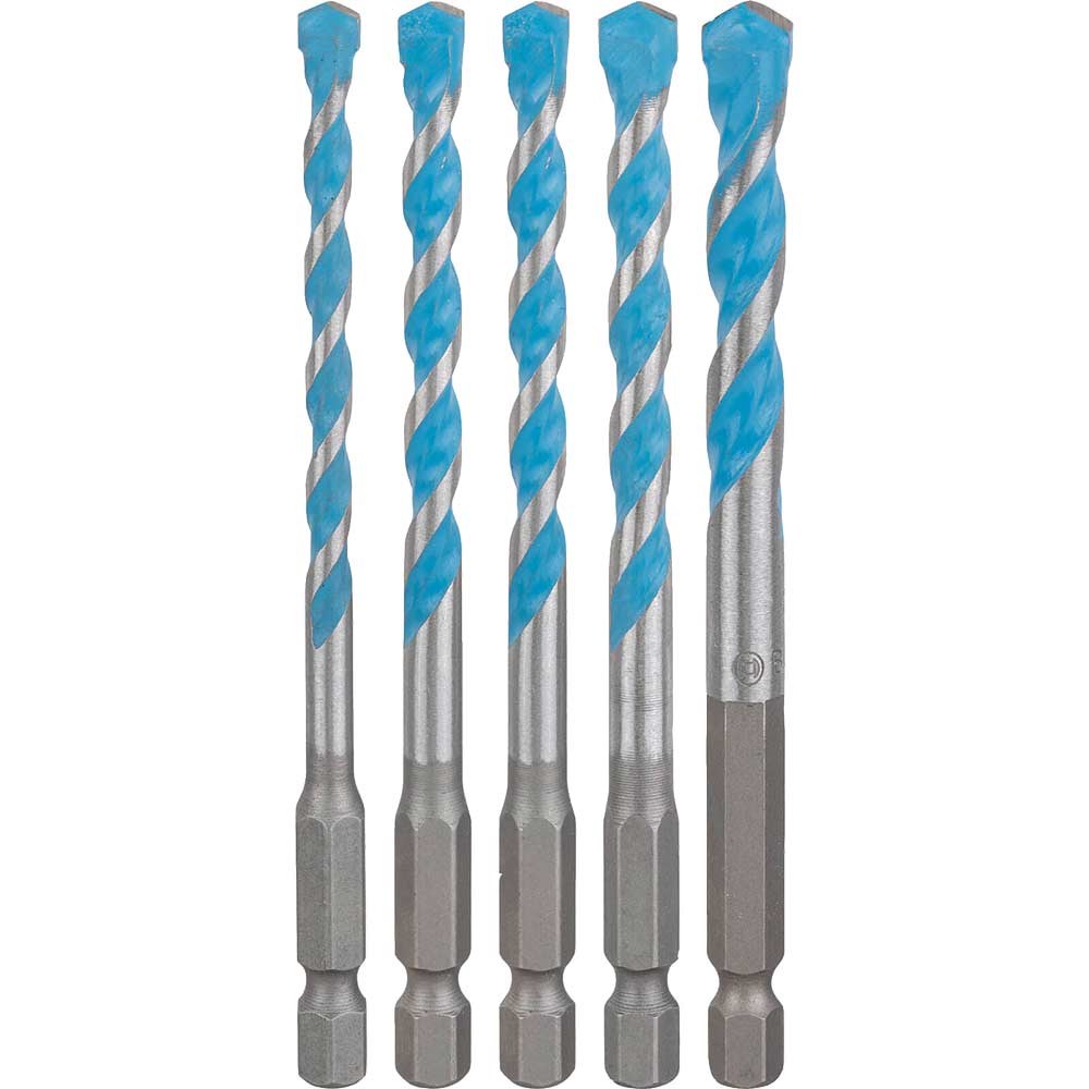 Bosch 5 Piece Hex 9 Multi Construction Drill Bit Set Multi Material Drill Bits