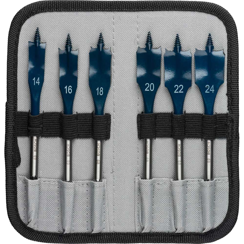 Image of Bosch 6 Piece Self Cut Speed Flat Wood Drill Bit Set