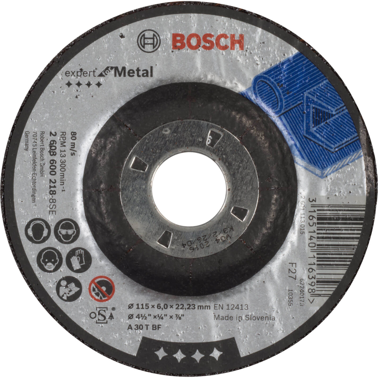 Image of Bosch A30T BF Drepressed Centre Metal Grinding Disc 115mm