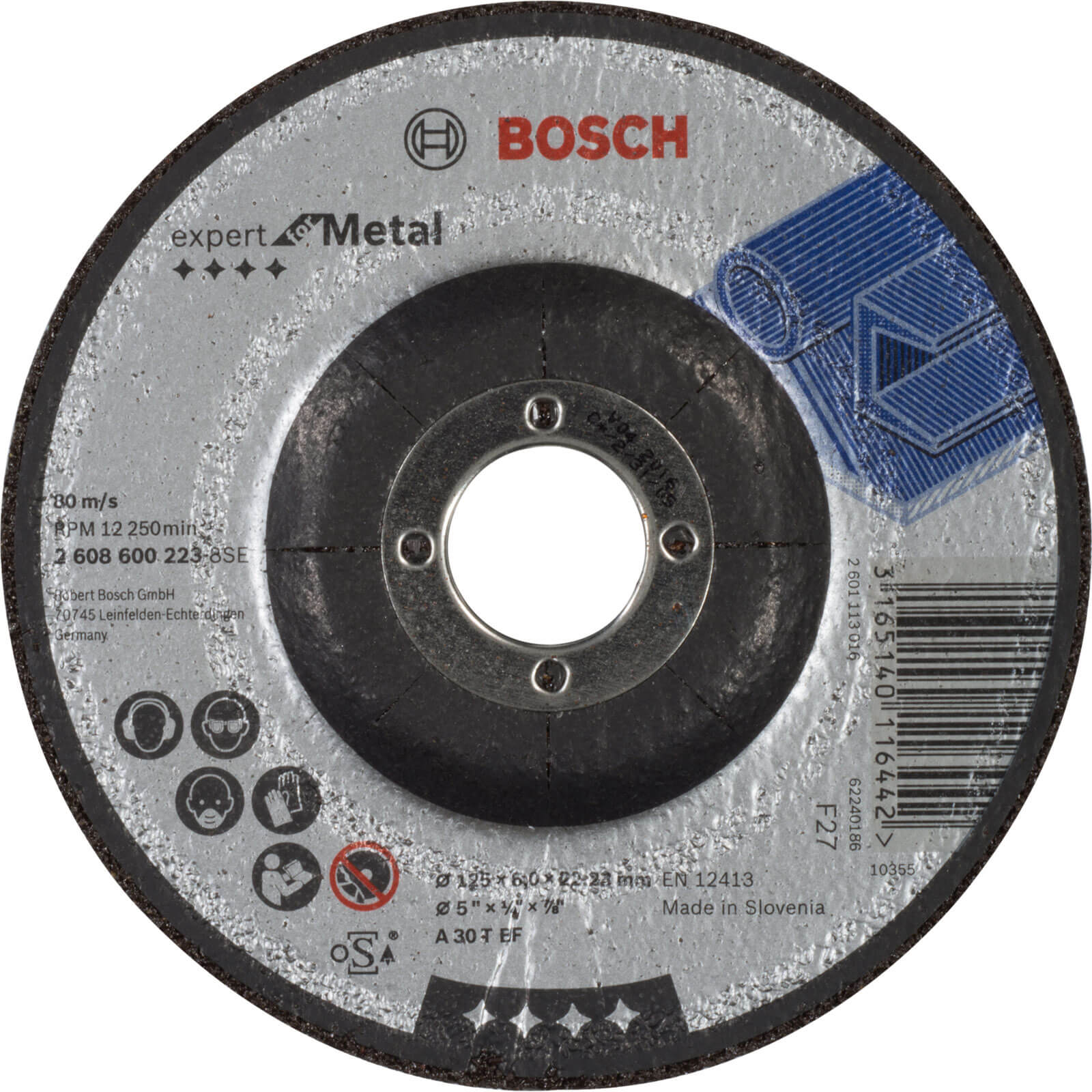 Image of Bosch A30T BF Drepressed Centre Metal Grinding Disc 125mm