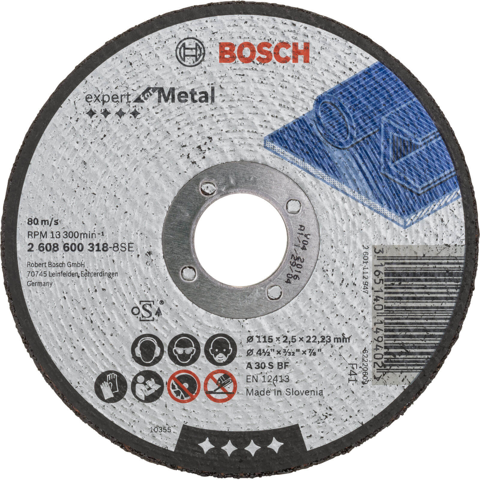 Image of Bosch Expert A30S BF Flat Metal Cutting Disc 115mm