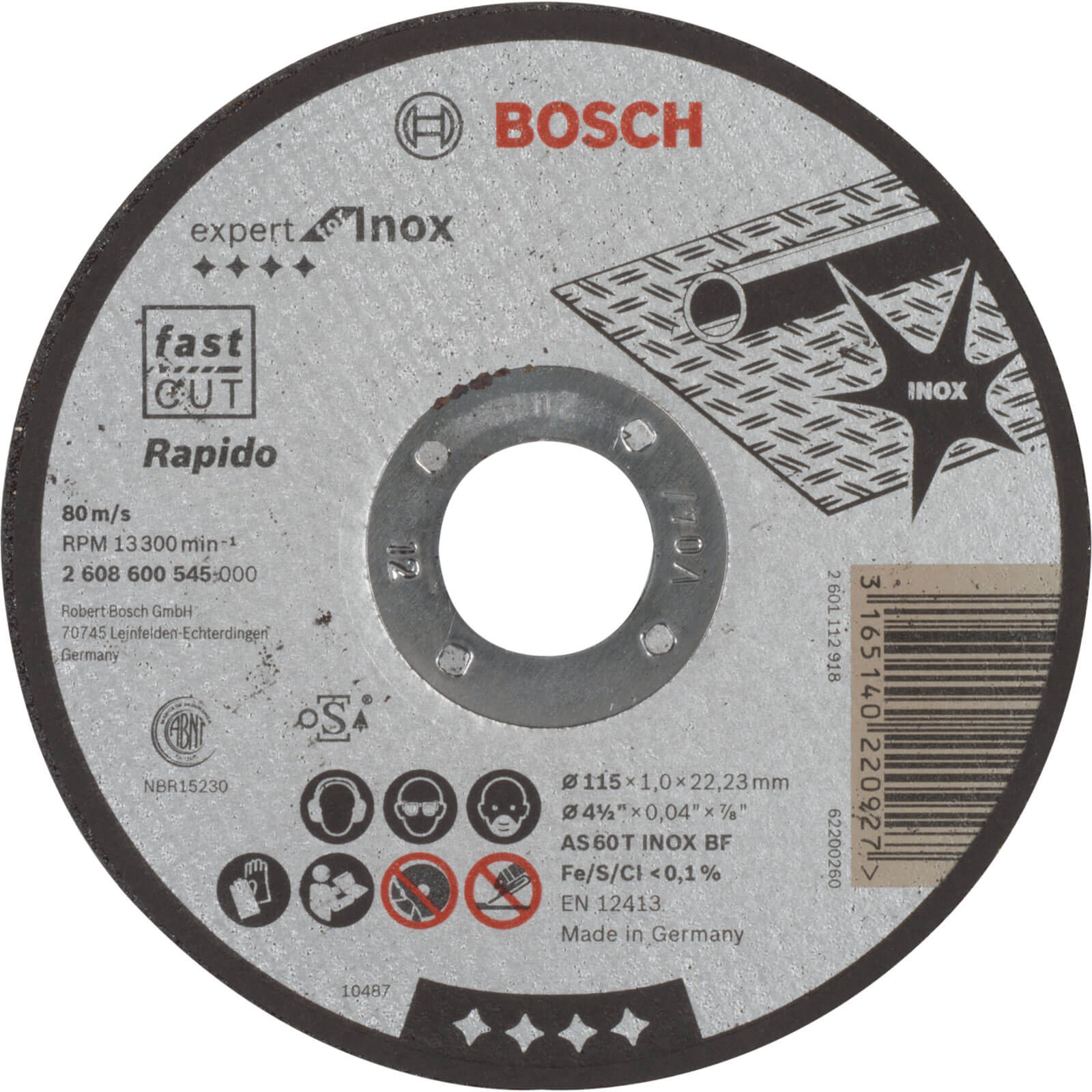 Image of Bosch Expert Inox Thin Metal Steel Cutting Disc 115mm