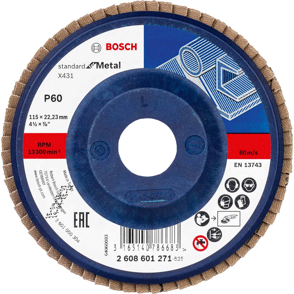 View Bosch X431 Metal Flap Disc 115mm 60g Pack Of 1