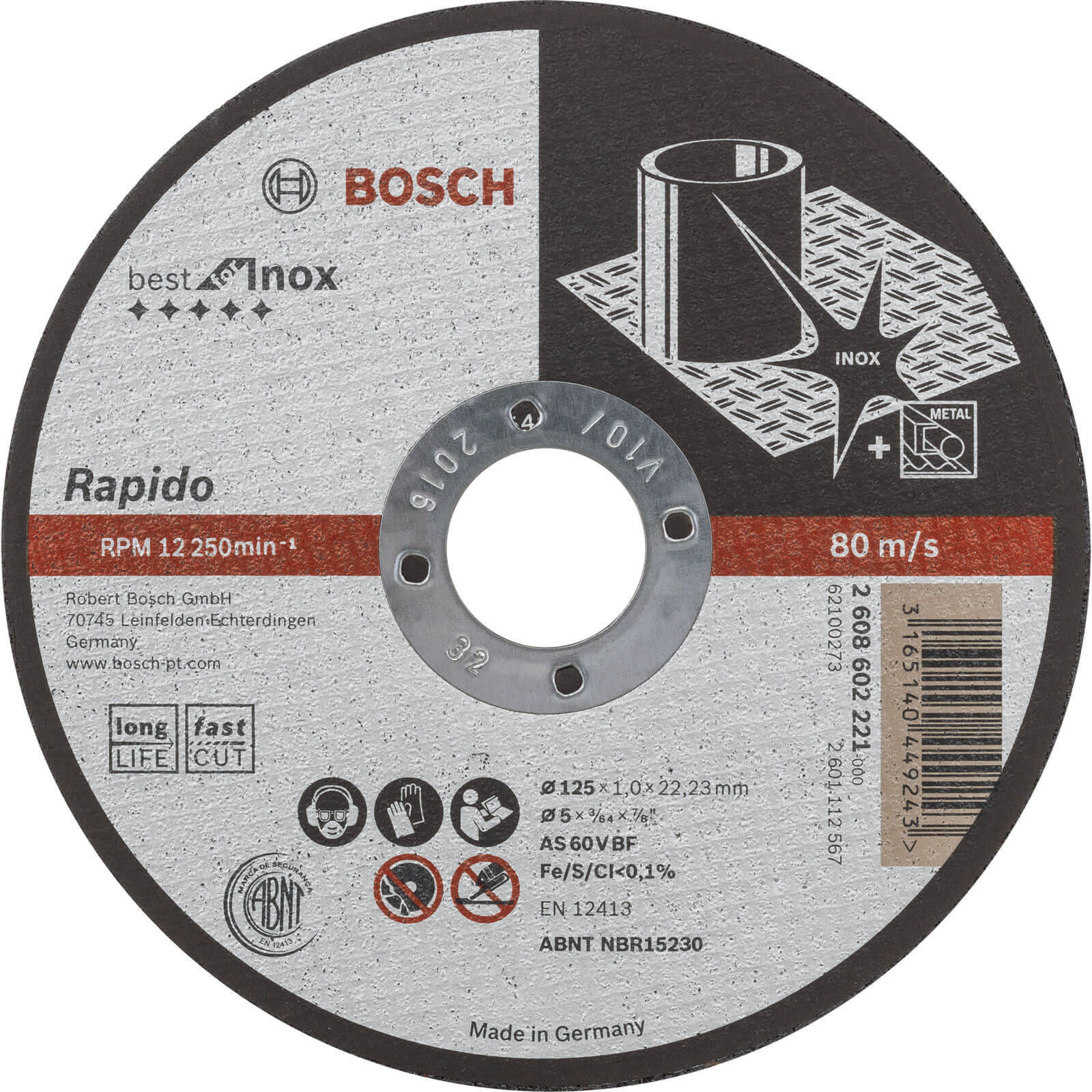 Photos - Cutting Disc Bosch Rapido Best Inox  125mm 1mm 22mm 2608602221 