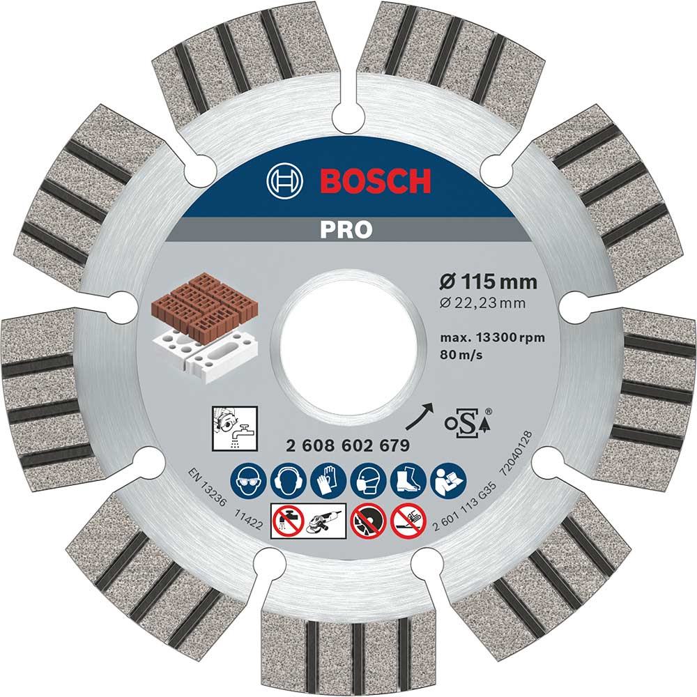Bosch Pro Diamond Cutting Disc For Abrasive Materials 115mm