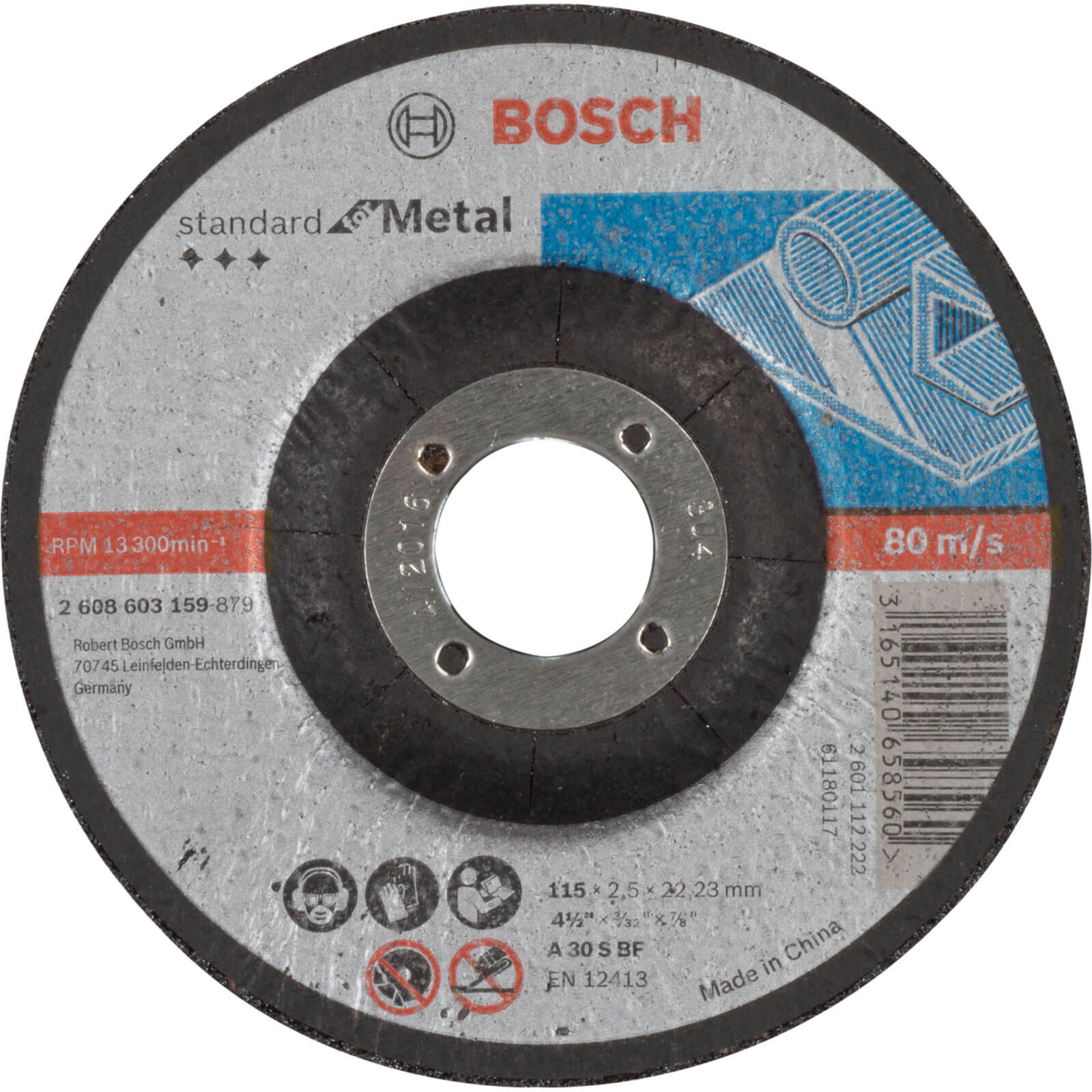 Image of Bosch Standard Depressed Centre Metal Cutting Disc 115mm 2.5mm 22mm