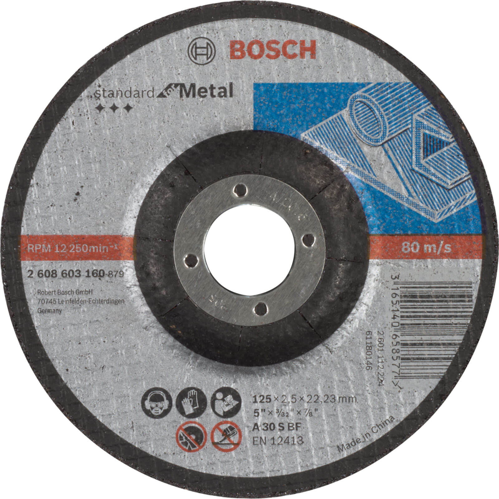 Image of Bosch Standard Depressed Centre Metal Cutting Disc 125mm 2.5mm 22mm