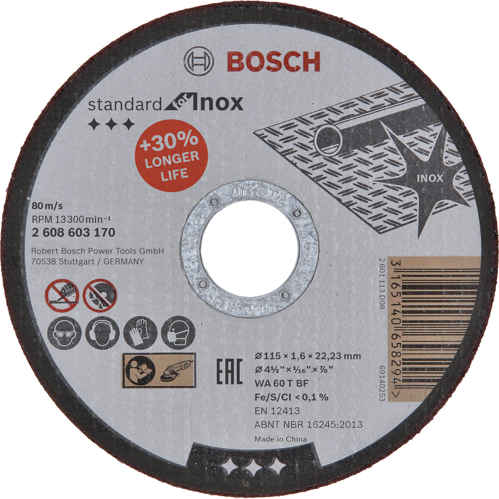 Image of Bosch Standard Inox Cutting Disc 115mm 1.6mm 22mm