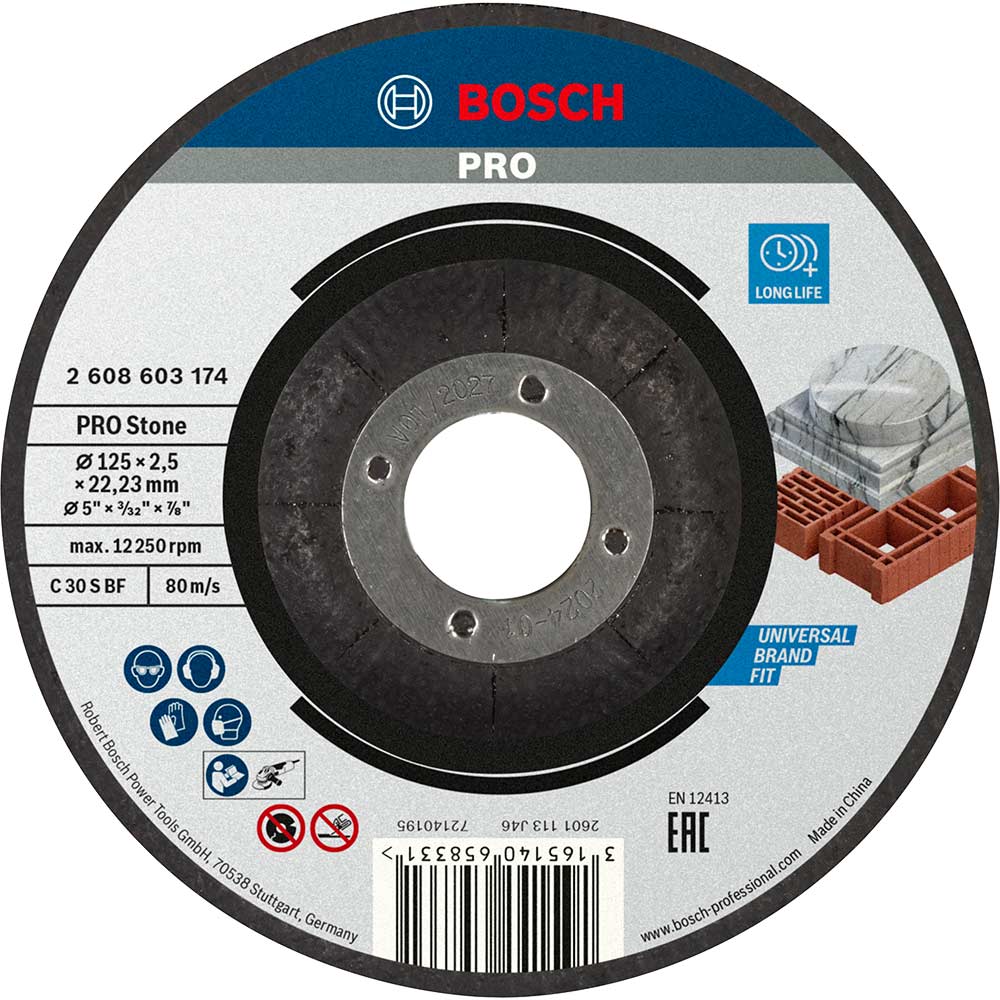 Click to view product details and reviews for Bosch Standard Depressed Centre Stone Cutting Disc 125mm 25mm 22mm.