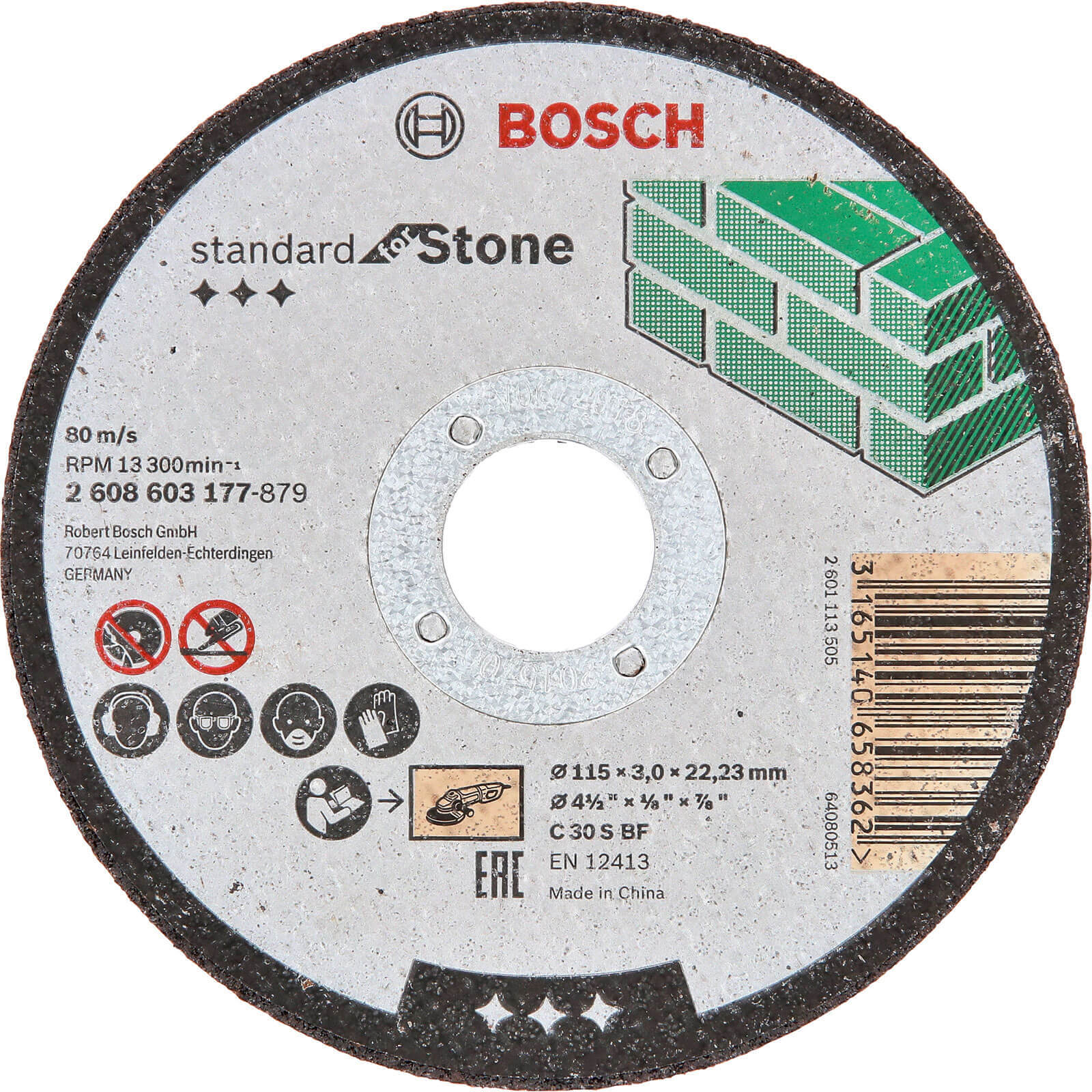 Image of Bosch Standard Stone Cutting Disc 115mm 3mm 22mm