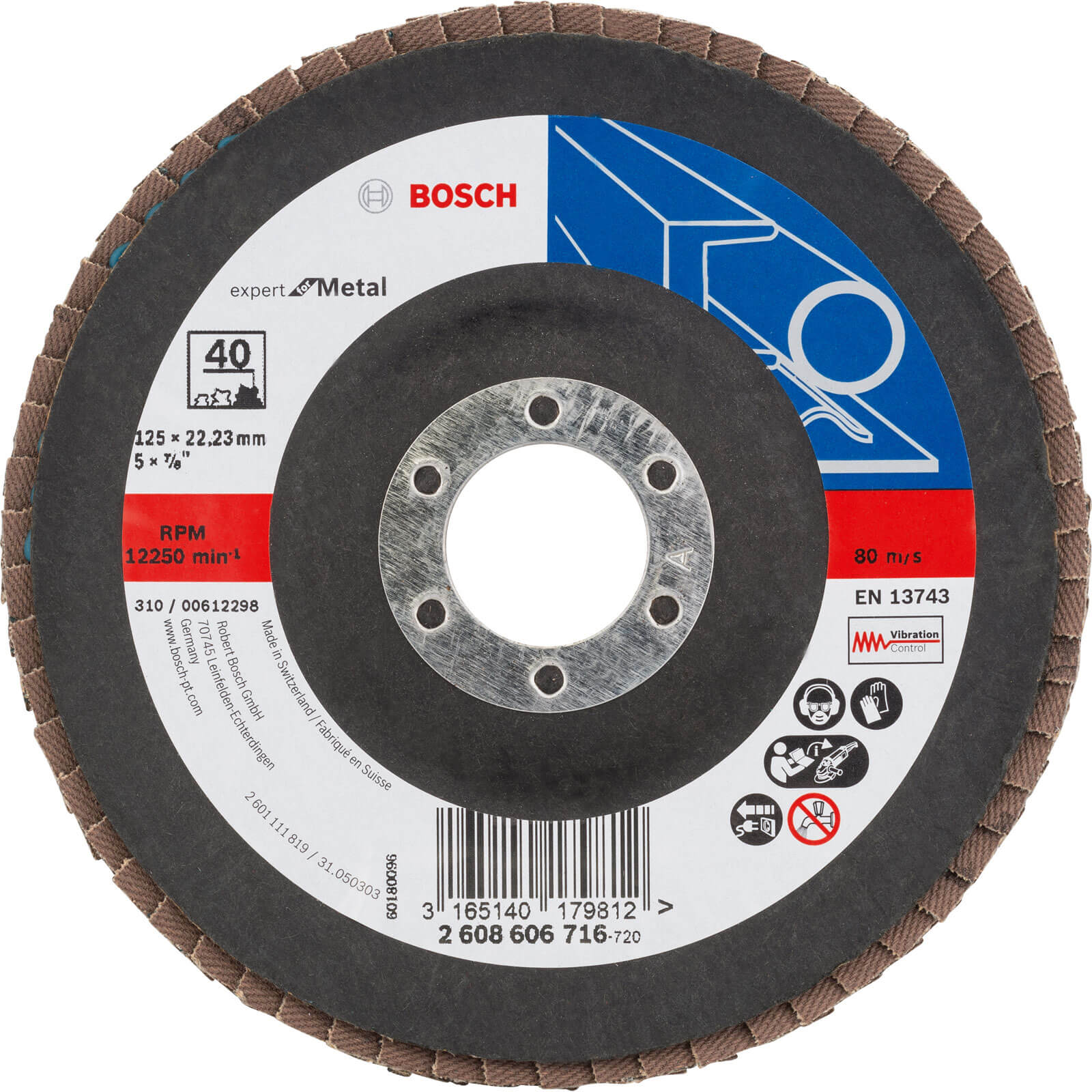Image of Bosch Expert X551 for Metal Angled Flap Disc 125mm 40g Pack of 1