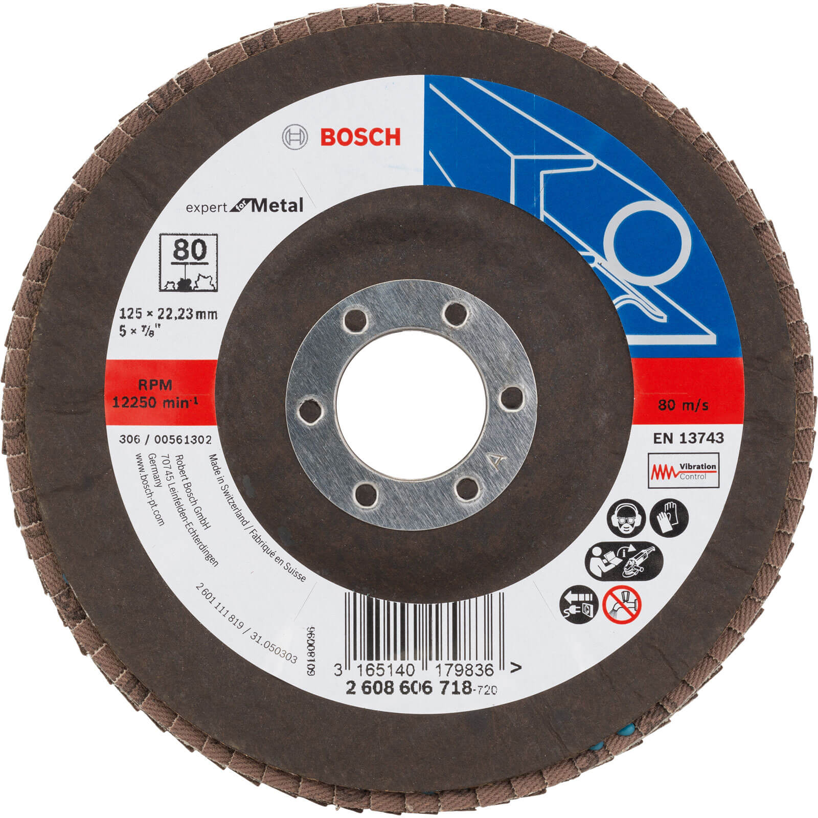 Image of Bosch Expert X551 for Metal Angled Flap Disc 125mm 80g Pack of 1