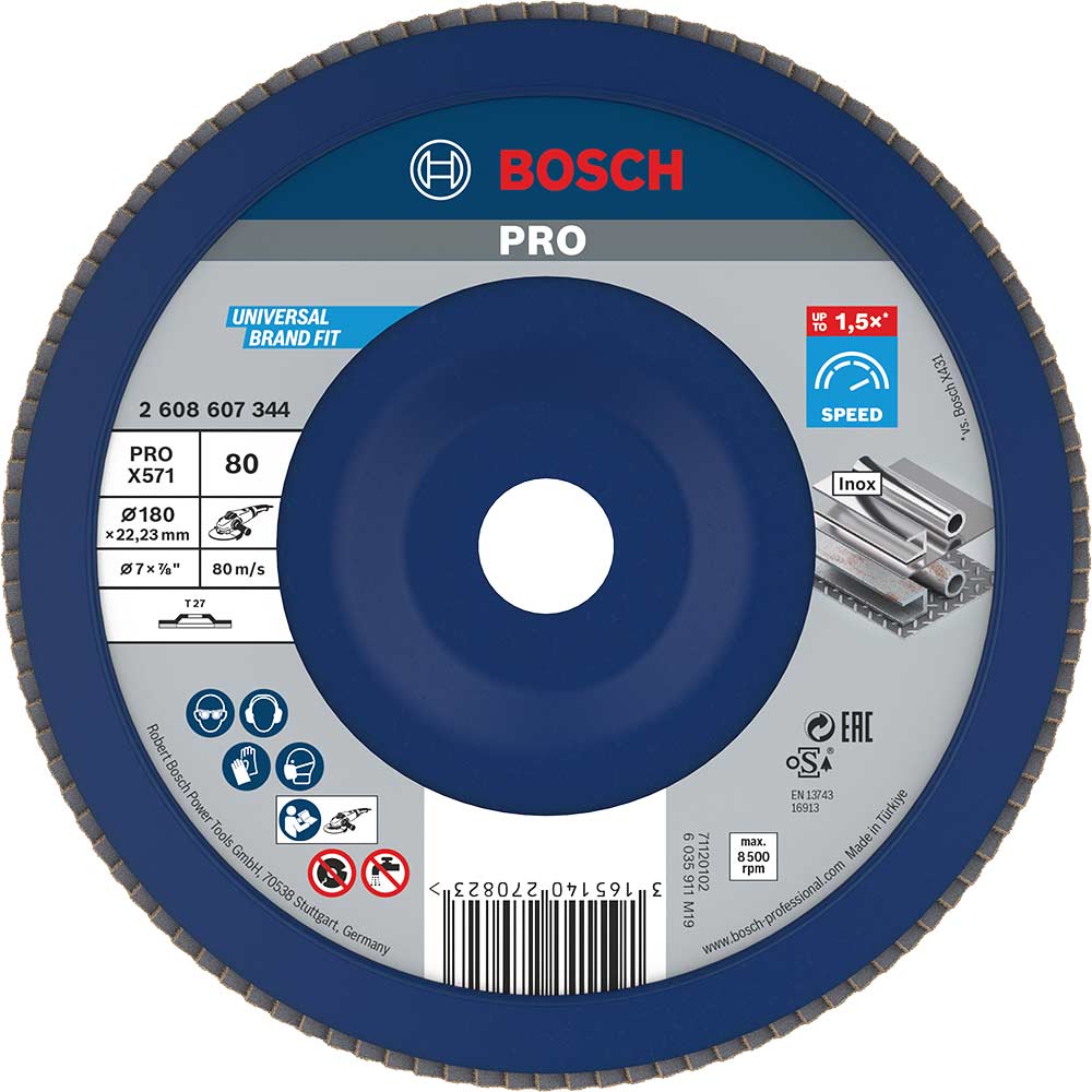 Bosch PRO X571 Best for Metal Straight Flap Disc