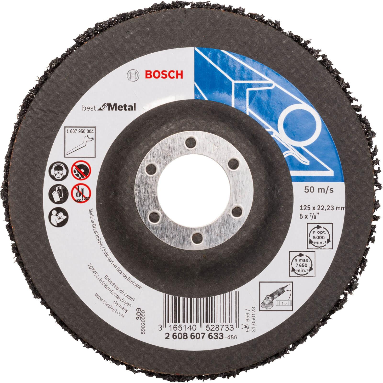 Image of Bosch N377 Surface Cleaning Fleece Strip Disc 125mm Pack of 1