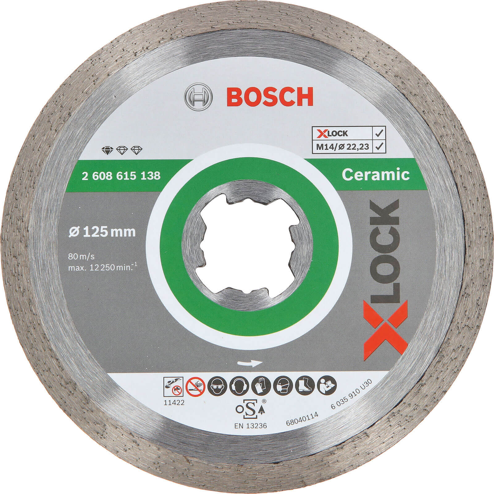 Photos - Cutting Disc Bosch X Lock Standard Diamond  for Ceramics 125mm 1.6mm 22mm 2 