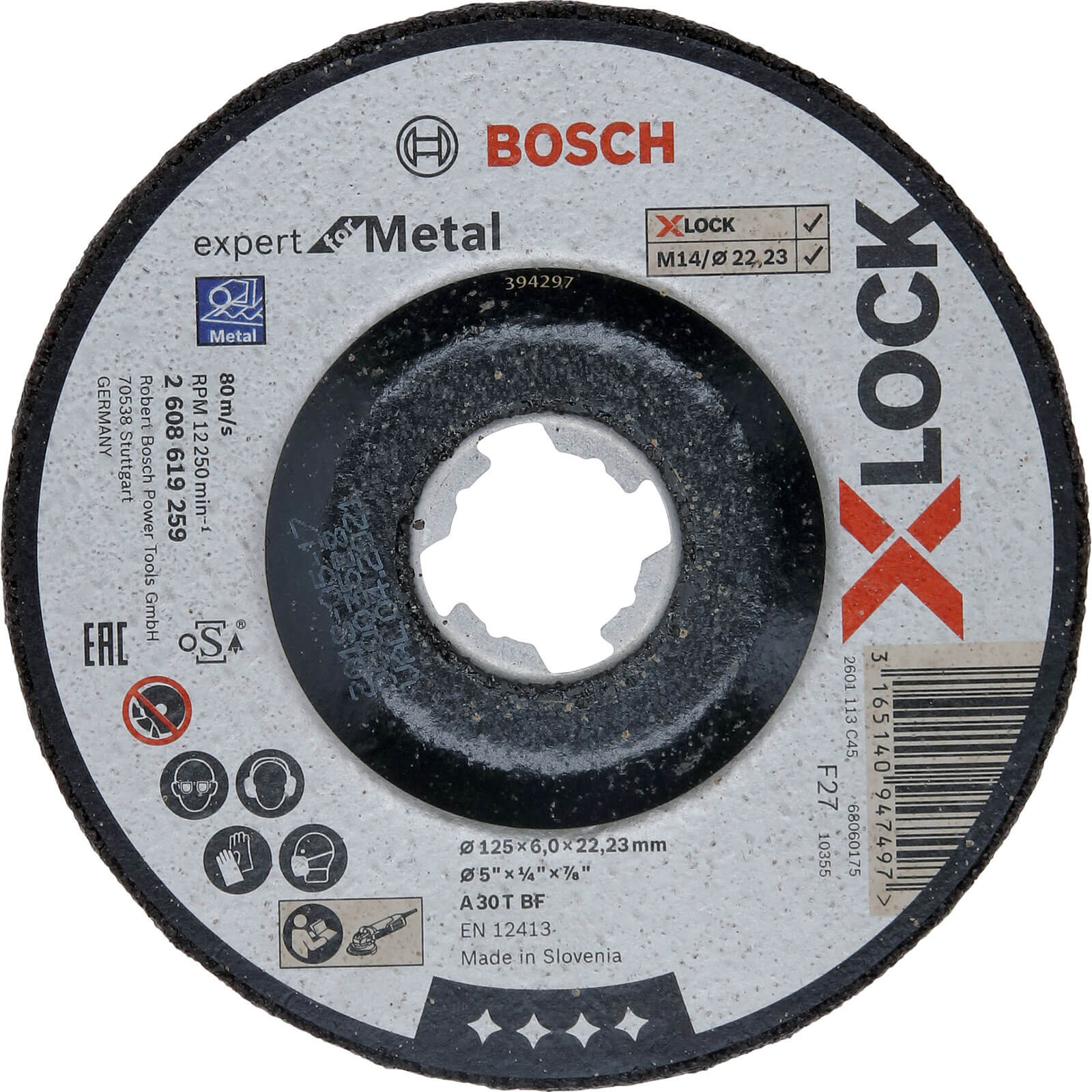 Photos - Cutting Disc Bosch Expert X Lock Depressed Centre Grinding Disc 125mm 6mm 22mm 26086192 