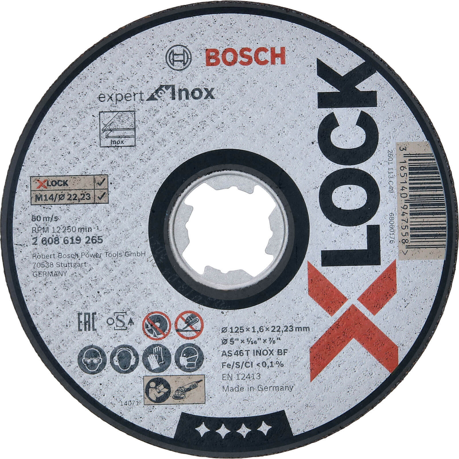 Image of Bosch Expert X Lock Inox Cutting Disc 125mm 1.6mm 22mm