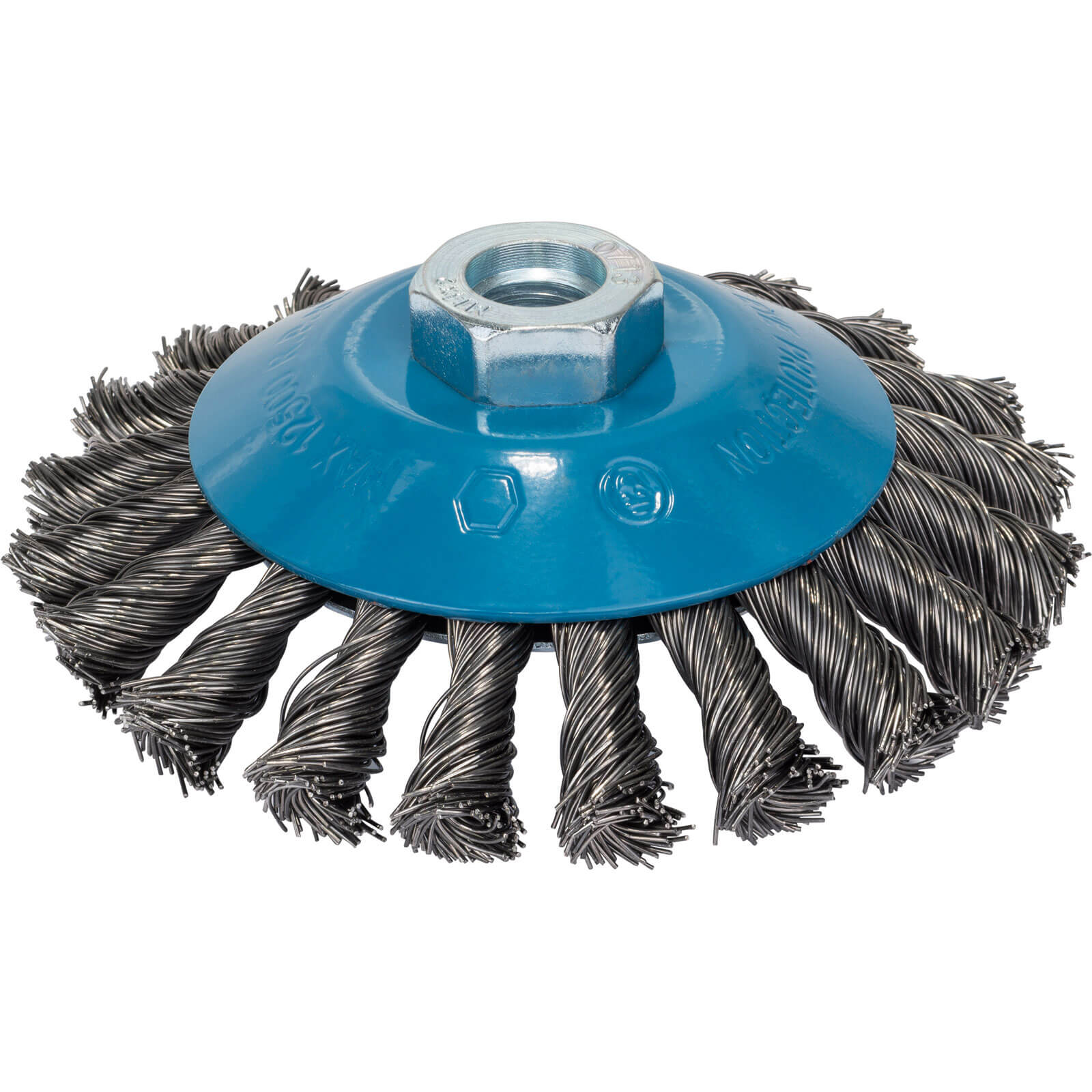 Image of Bosch 0.5mm Knotted Conical Steel Wire Wheel Brush 115mm M14 Thread