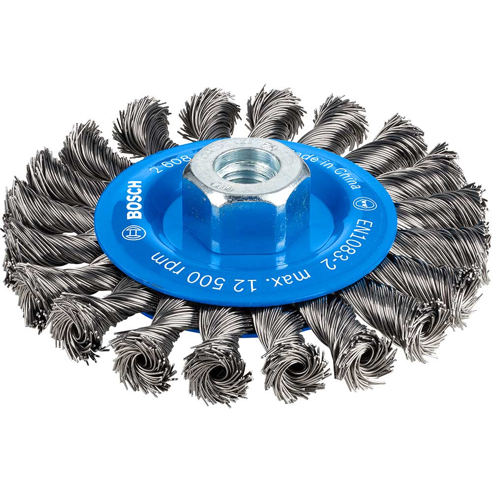 Bosch Pro Knotted Steel Wire Wheel Brush 115mm M14 Thread