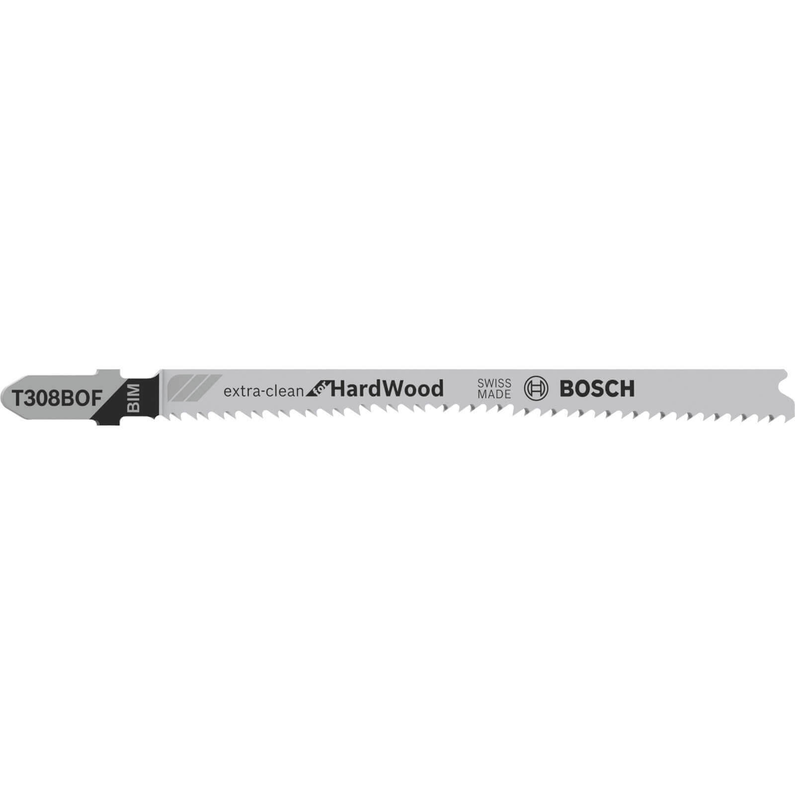Photos - Power Tool Accessory Bosch T308 BOF Hard Wood Cutting Jigsaw Blade Pack of 5 2608636640 